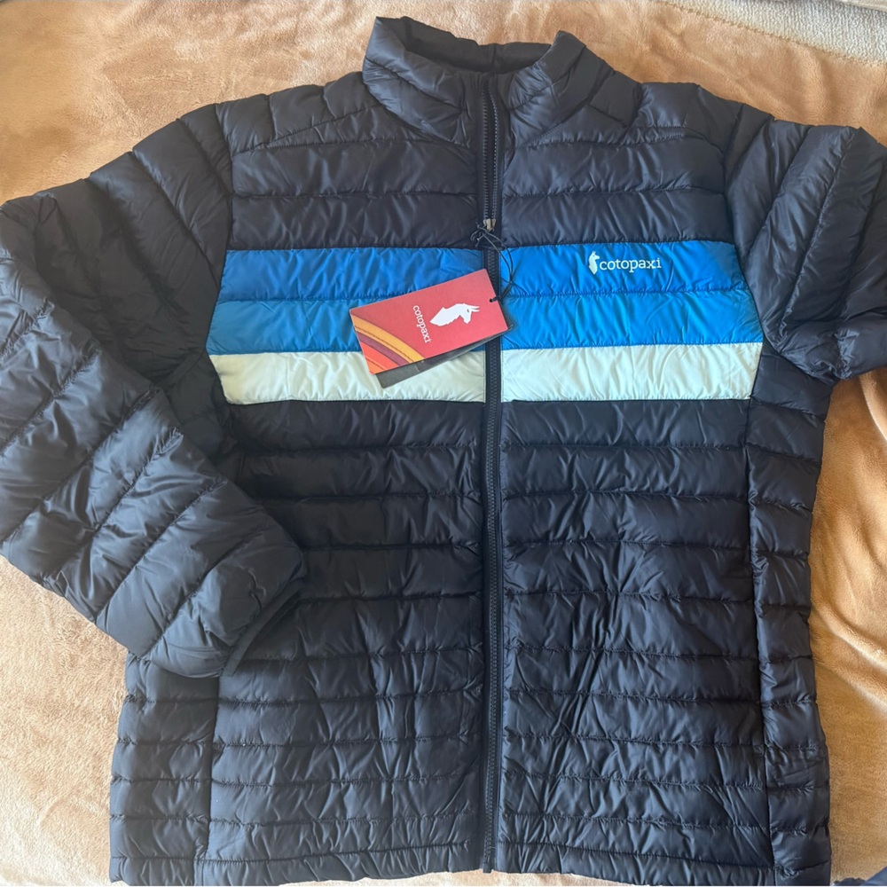 Cotopaxi MENS XL NEW Black and Blue Puffer Jacket